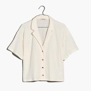 Madewell cream button down texture shirt. Size S . Style NJ769